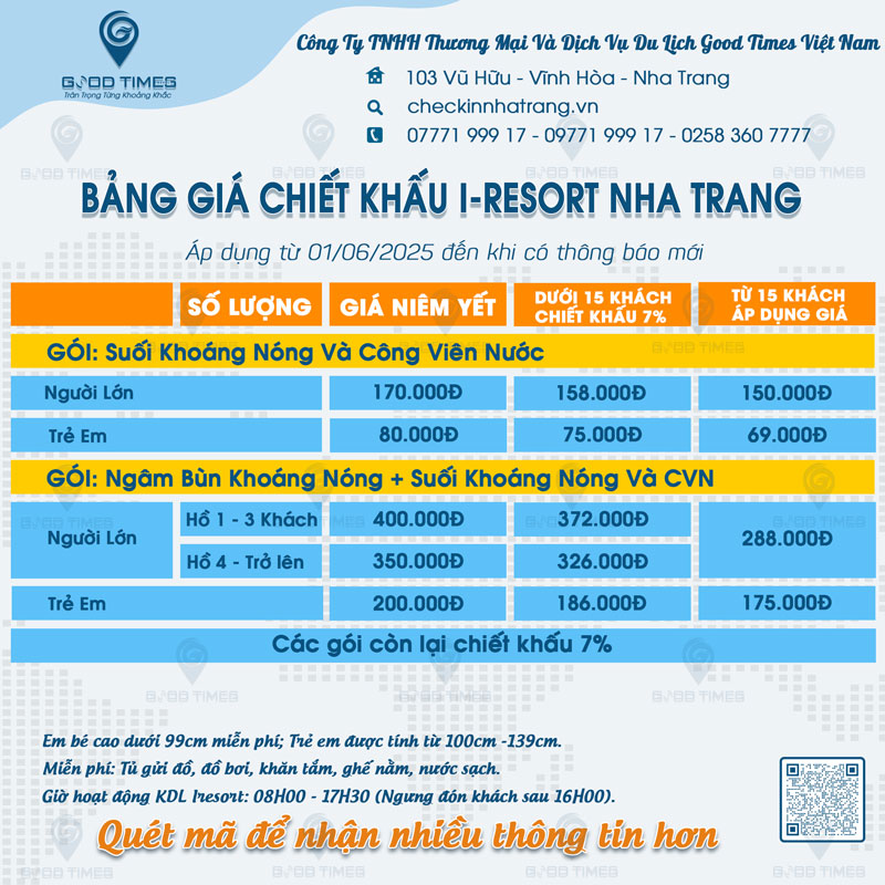 Giá Vé Iresort Nha Trang 2025